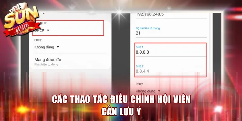 Các thao tác điều chỉnh hội viên cần lưu ý