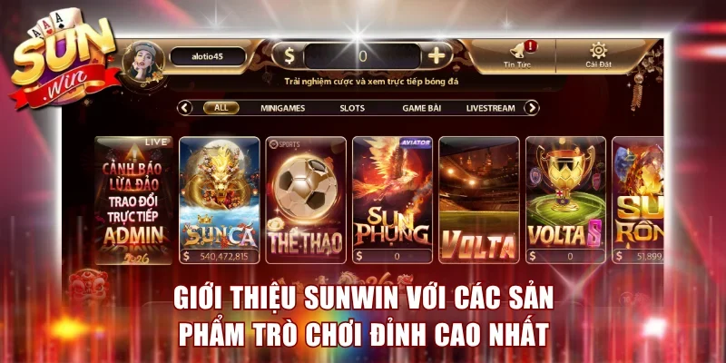 Giới thiệu Sunwin với các sản phẩm trò chơi đỉnh cao nhất